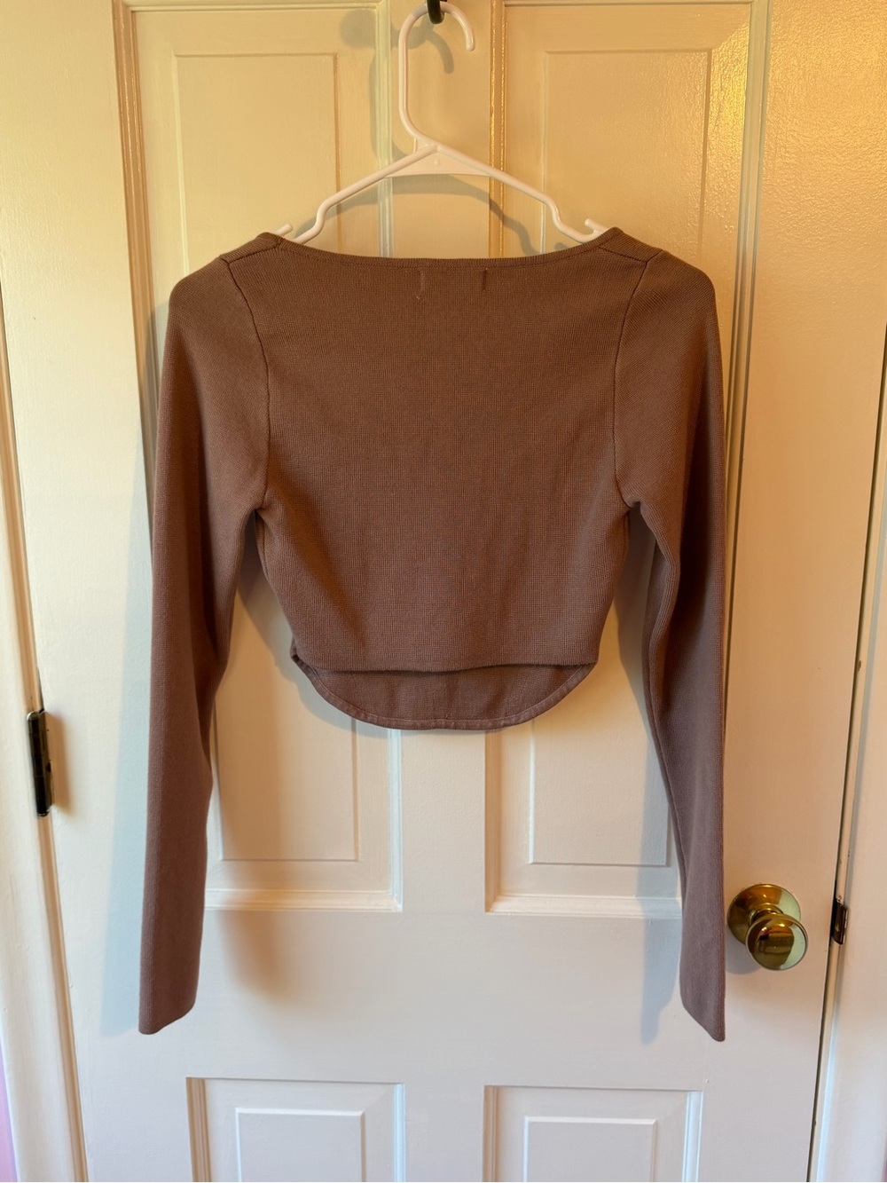 Altar'd State Brown Square-Neck Cropped Ribbed Top - Picture 3 of 3